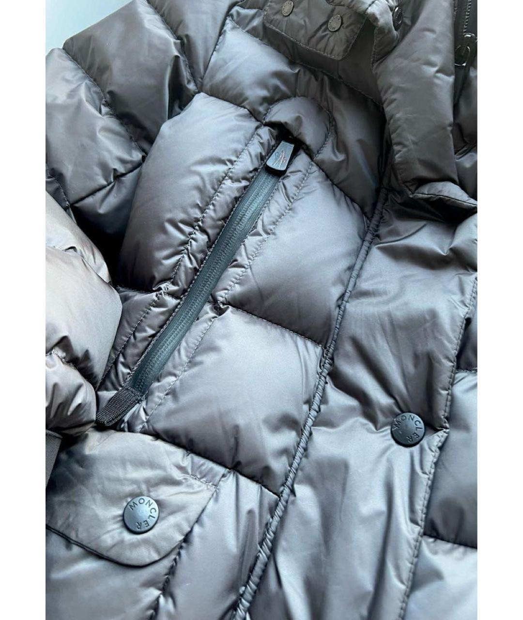MONCLER GRENOBLE Антрацитовый полиэстеровый пуховик, фото 2