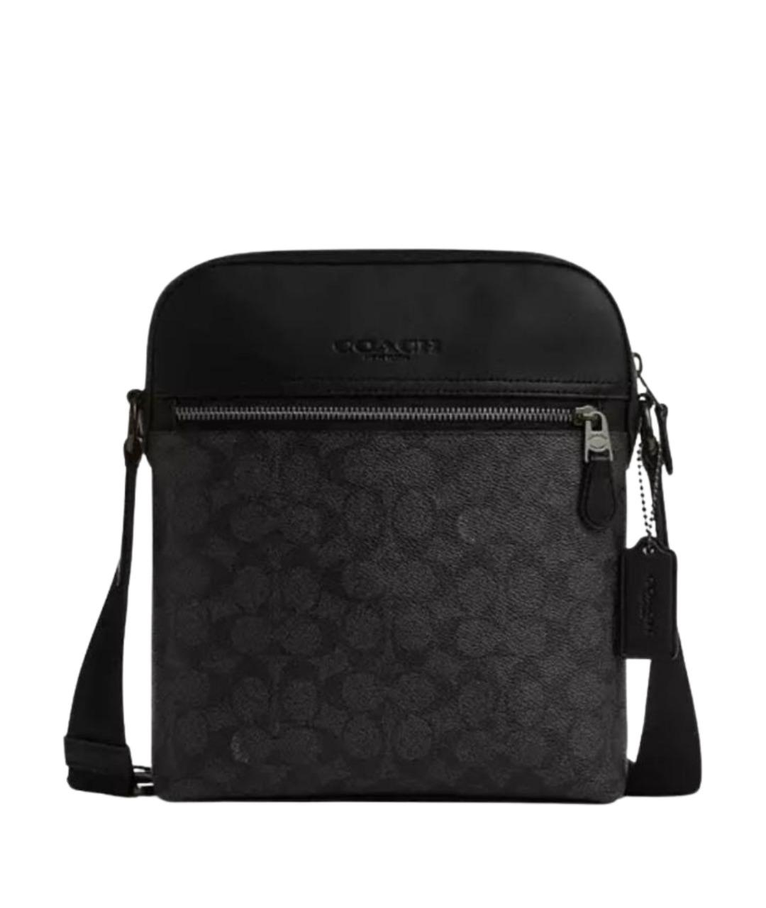 COACH Черная кожаная сумка на плечо, фото 1