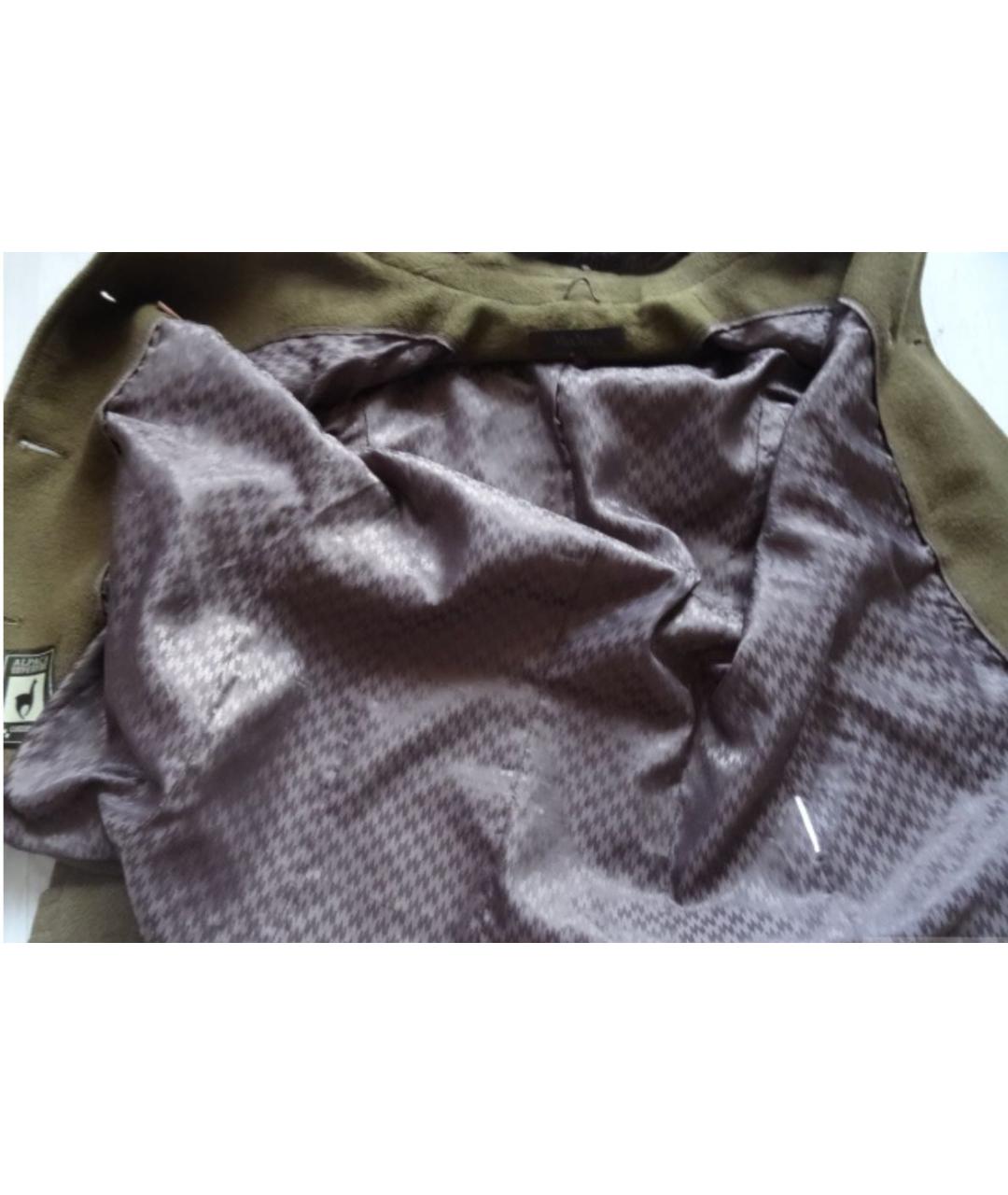 MAX MARA Хаки шерстяное пальто, фото 4