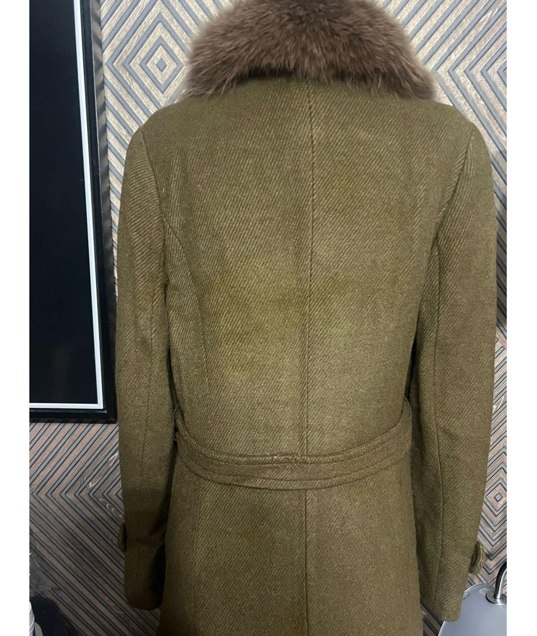 MAX MARA Хаки шерстяное пальто, фото 2