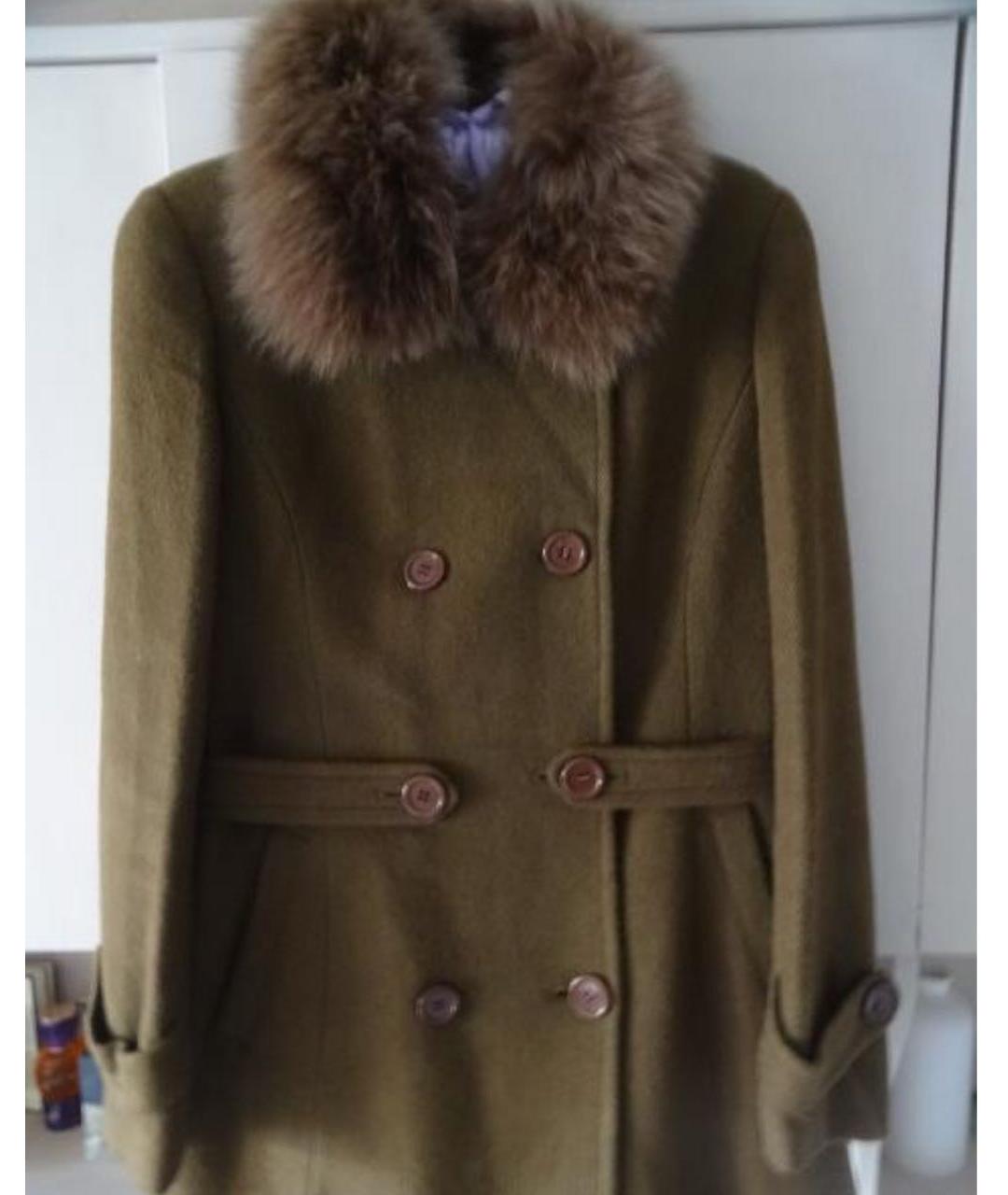 MAX MARA Хаки шерстяное пальто, фото 5