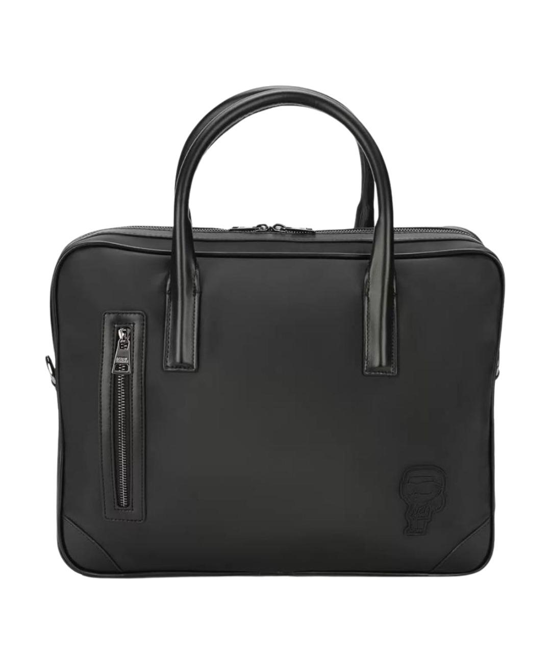 KARL LAGERFELD Черный тканевый портфель, фото 1