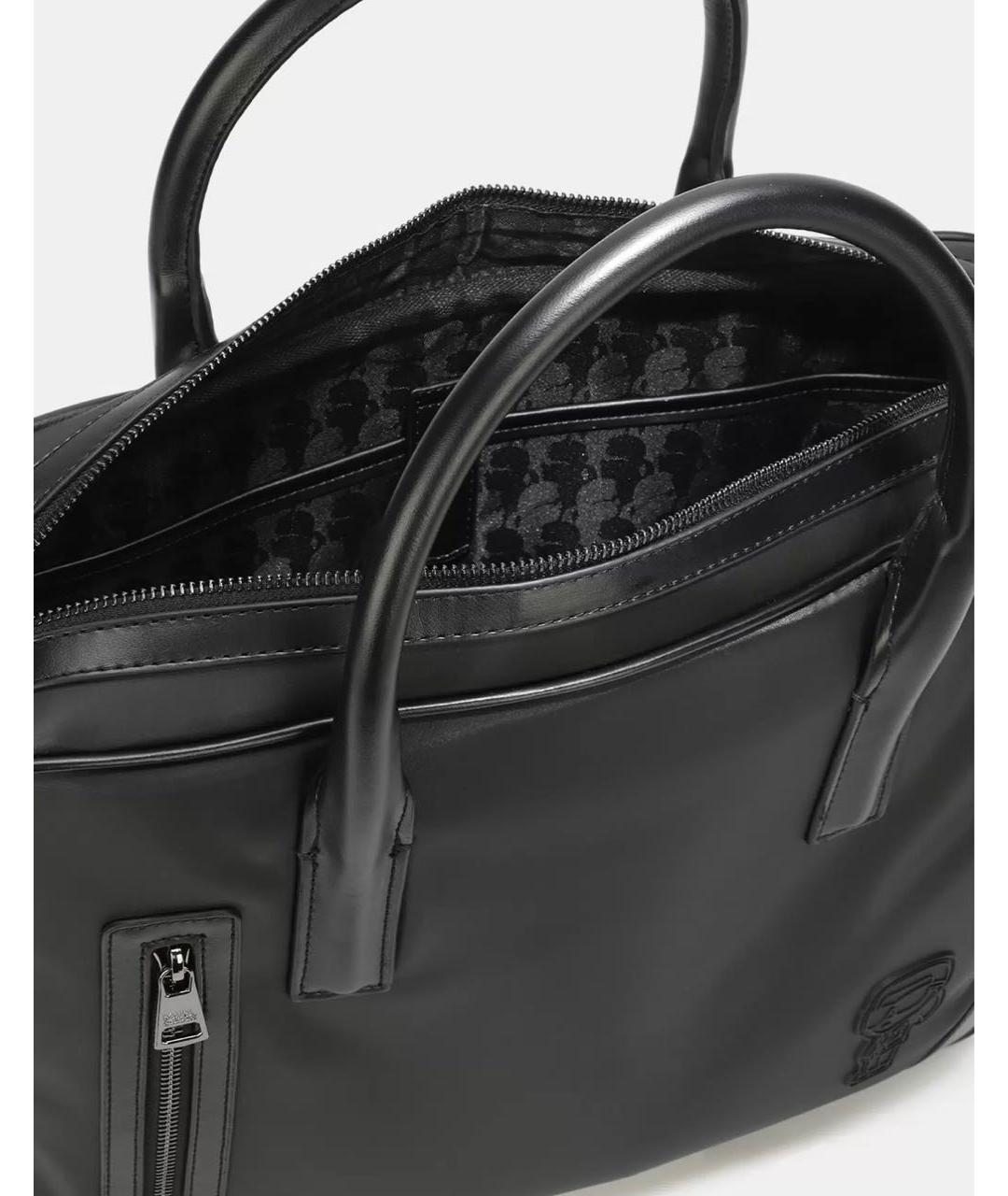 KARL LAGERFELD Черный тканевый портфель, фото 3