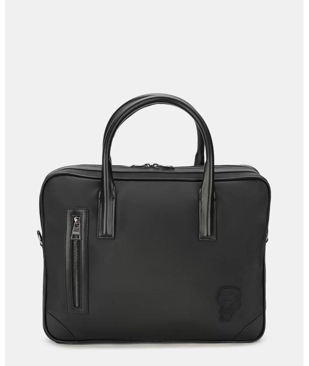 KARL LAGERFELD Черный тканевый портфель, фото 6