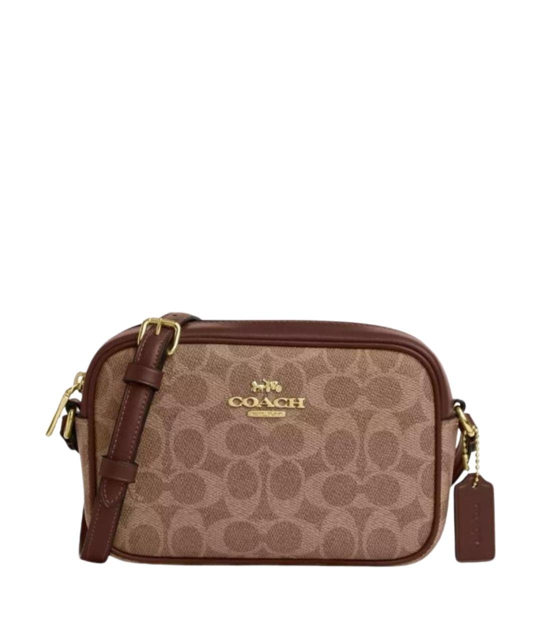 COACH Коричневая кожаная сумка через плечо, фото 1