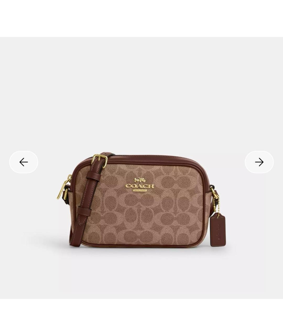 COACH Коричневая кожаная сумка через плечо, фото 8