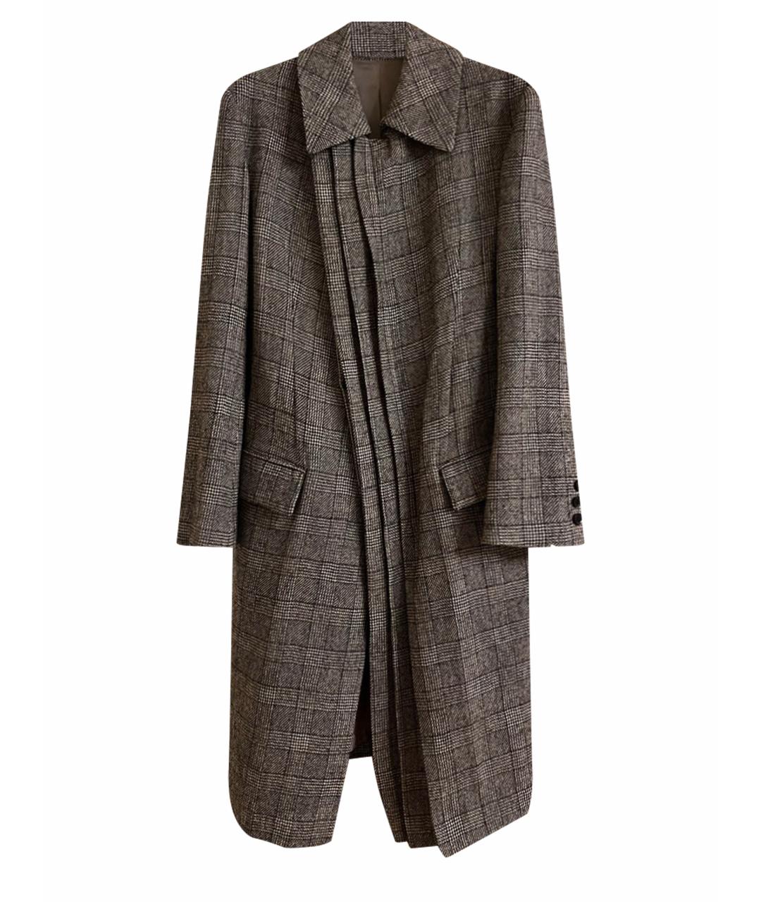 YOHJI YAMAMOTO Серое шерстяное пальто, фото 1