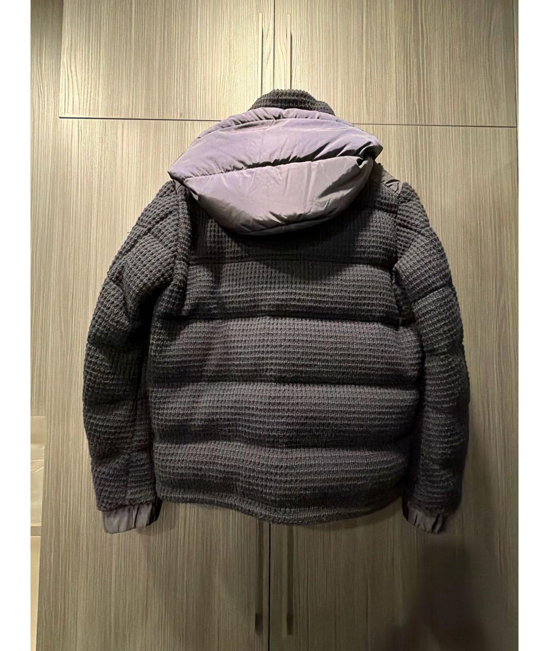 MONCLER Темно-синяя твидовая куртка, фото 2