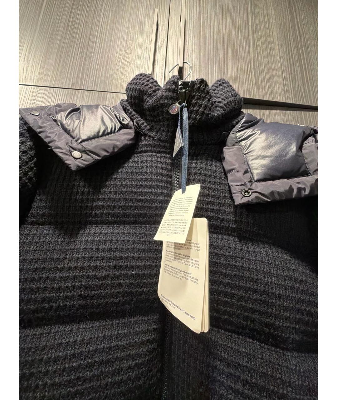 MONCLER Темно-синяя твидовая куртка, фото 3