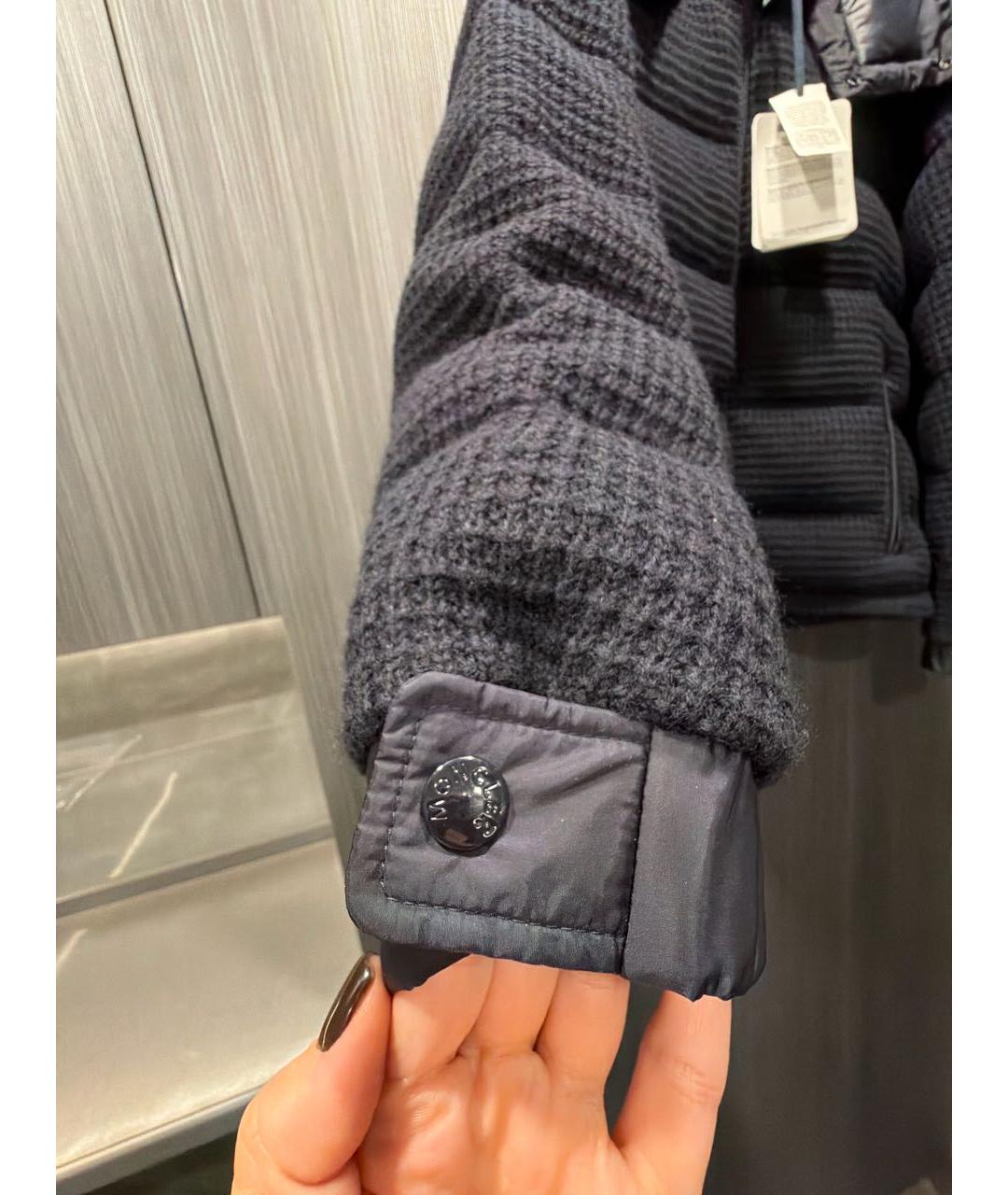 MONCLER Темно-синяя твидовая куртка, фото 5