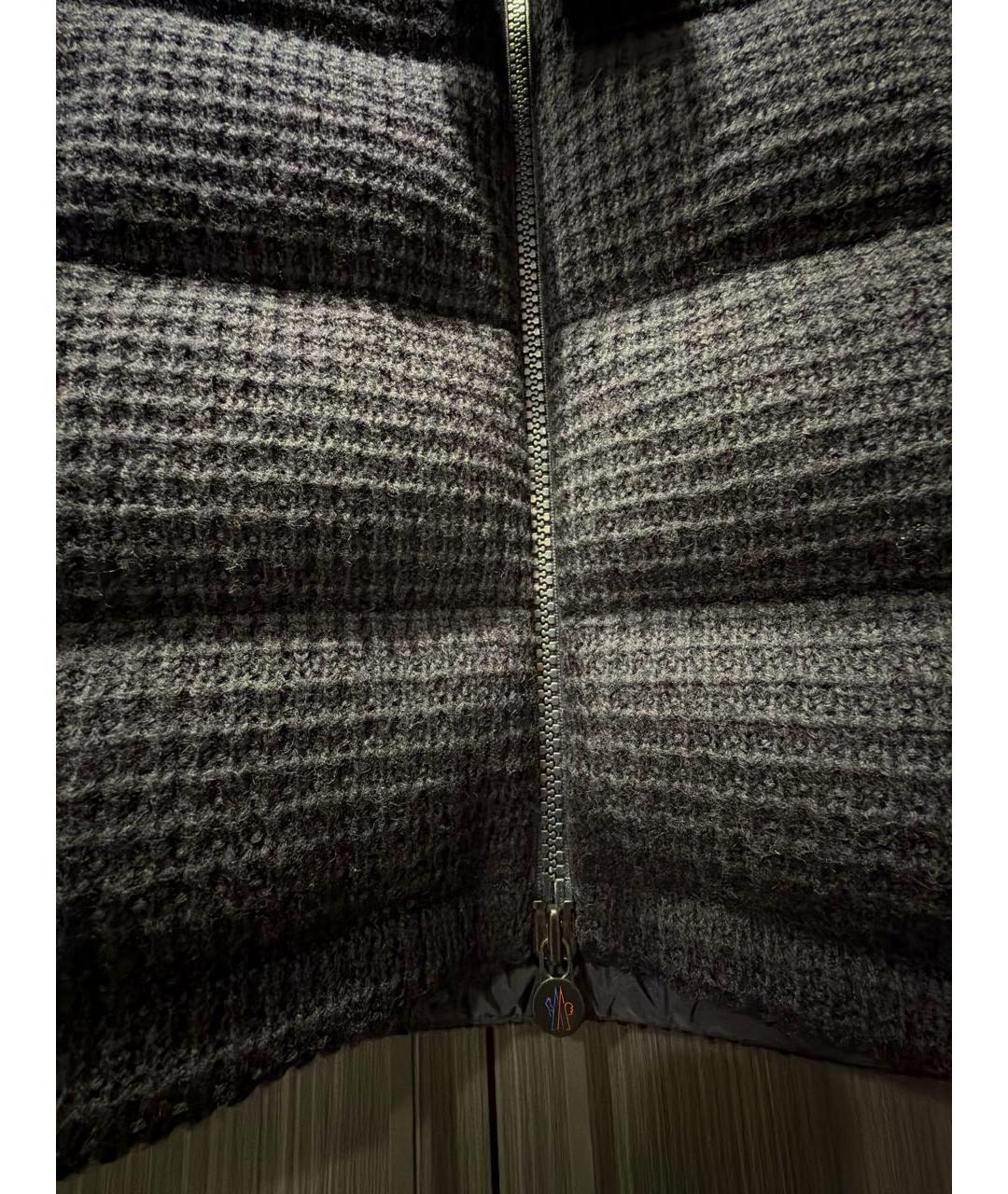 MONCLER Темно-синяя твидовая куртка, фото 4