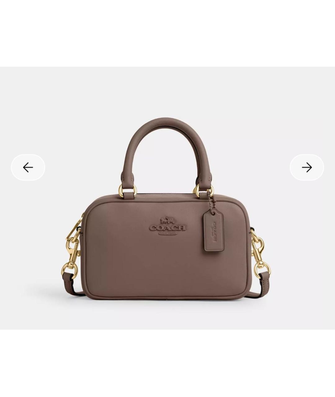 COACH Коричневая кожаная сумка через плечо, фото 9