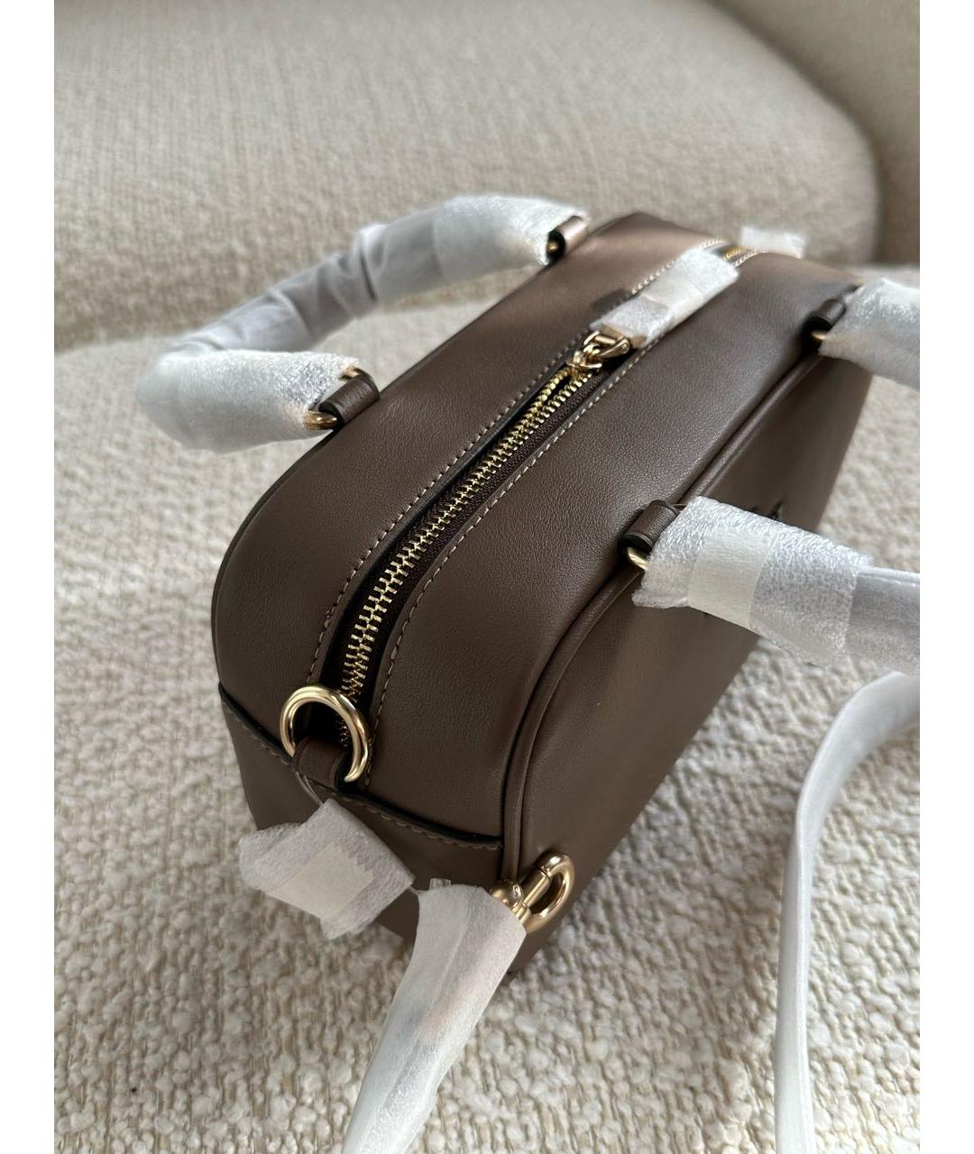 COACH Коричневая кожаная сумка через плечо, фото 4