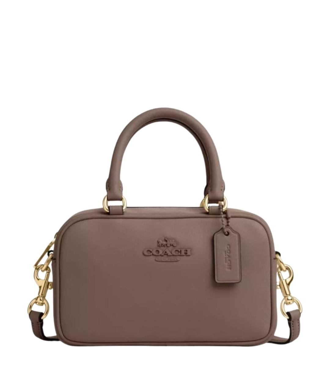 COACH Коричневая кожаная сумка через плечо, фото 1