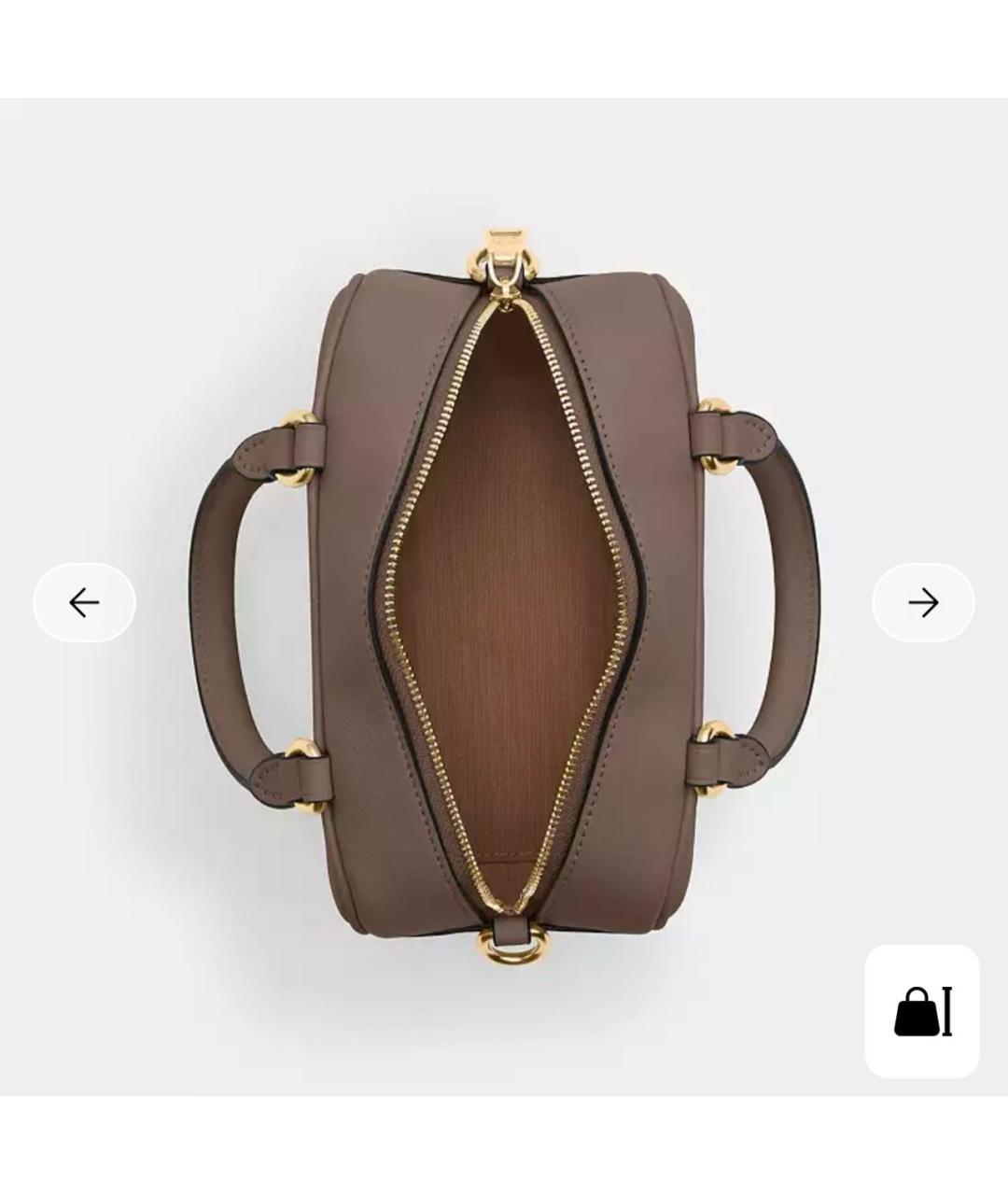 COACH Коричневая кожаная сумка через плечо, фото 6