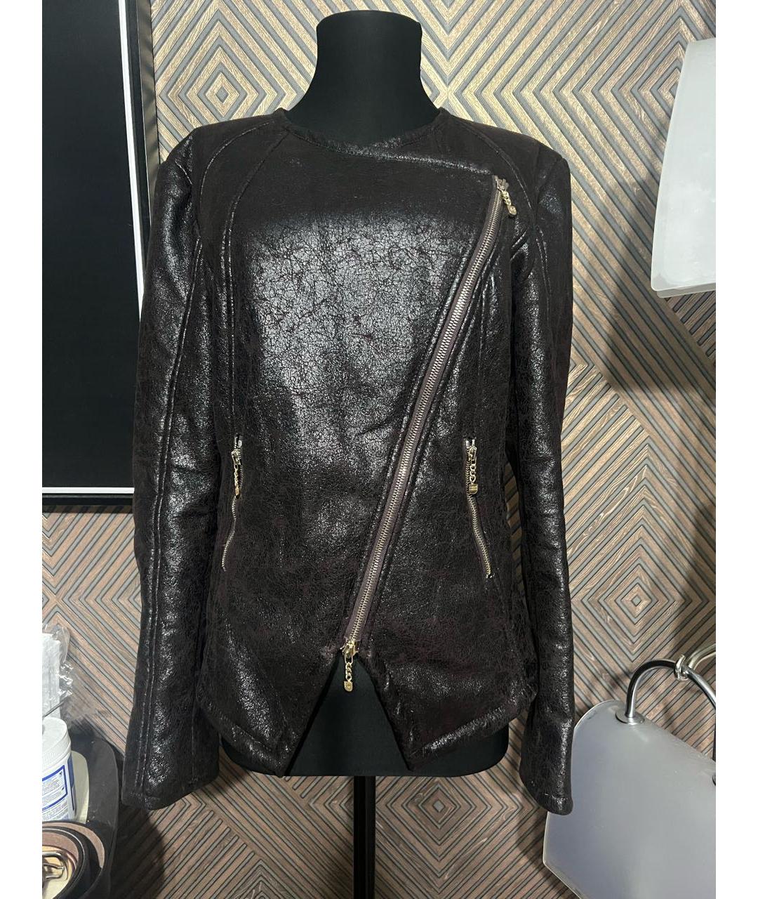 ELISABETTA FRANCHI Коричневая шерстяная дубленка, фото 5