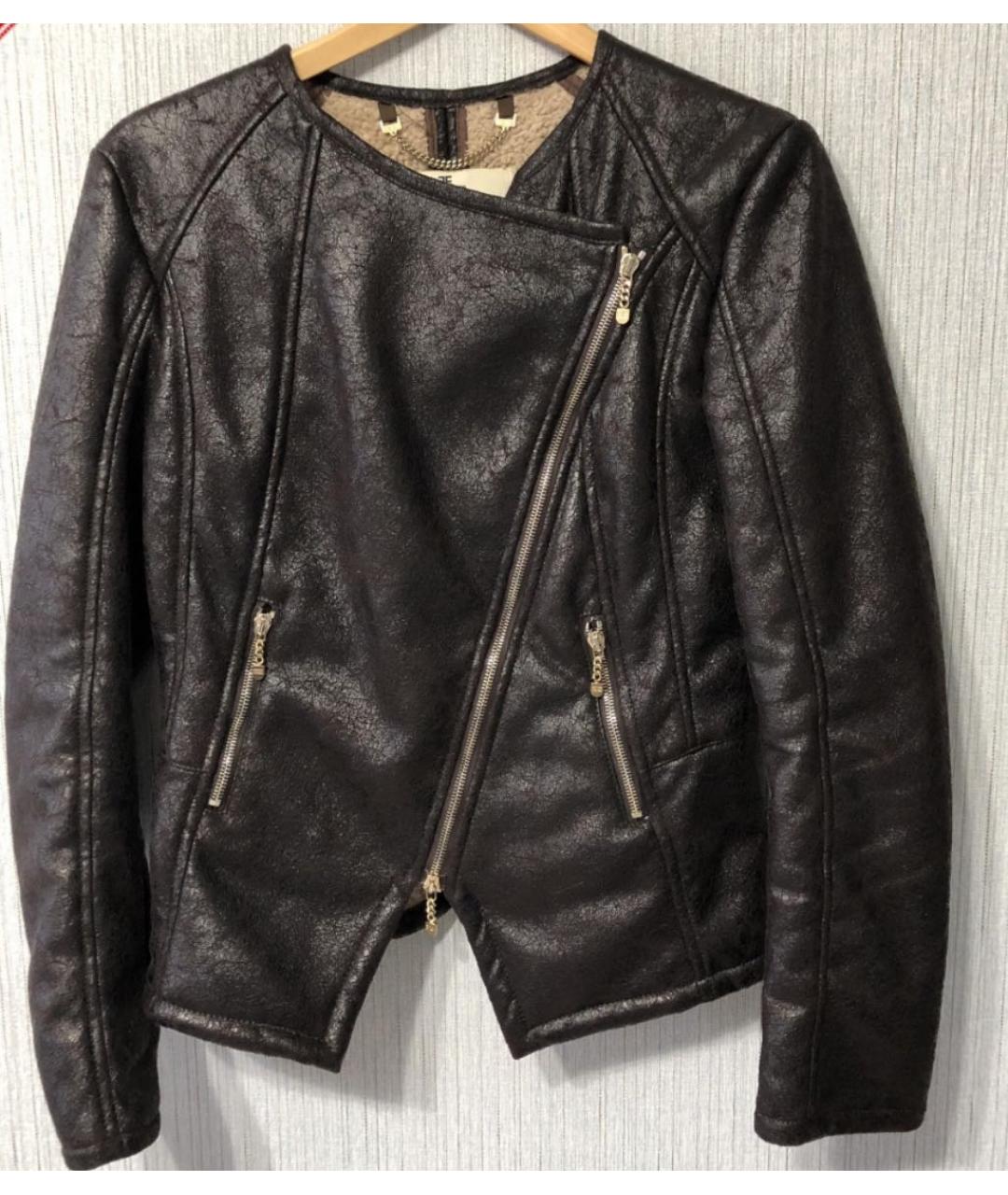 ELISABETTA FRANCHI Коричневая шерстяная дубленка, фото 8