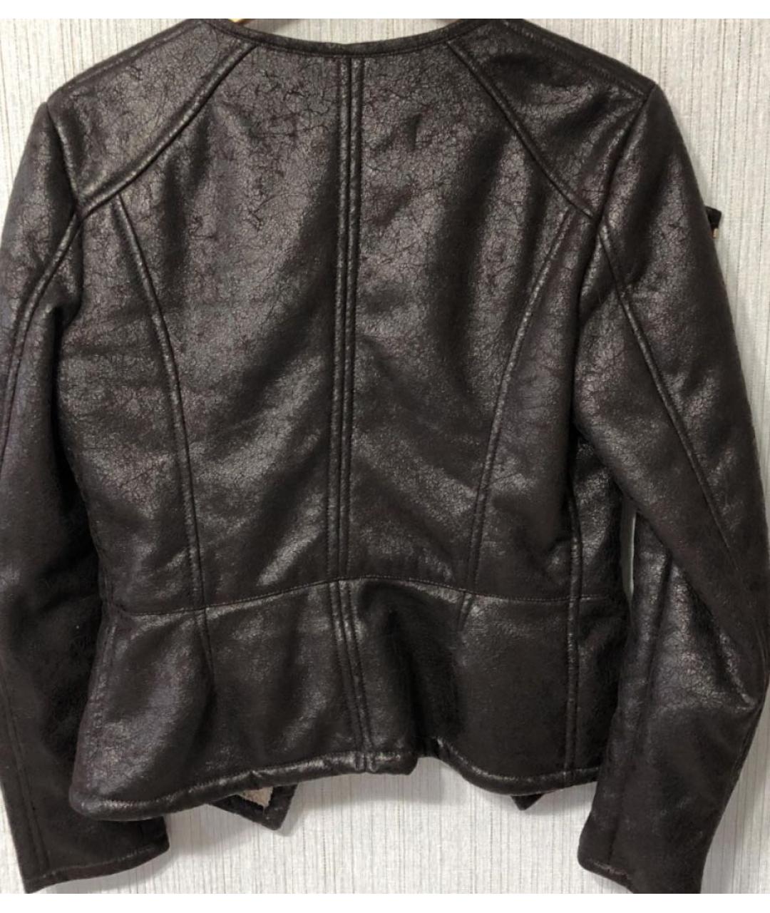 ELISABETTA FRANCHI Коричневая шерстяная дубленка, фото 2