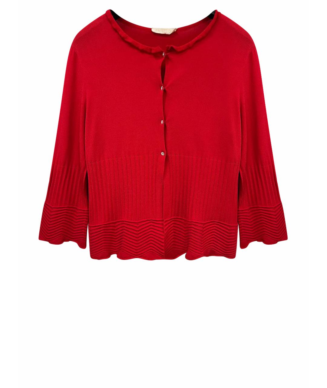 VALENTINO Красный вискозный кардиган, фото 1