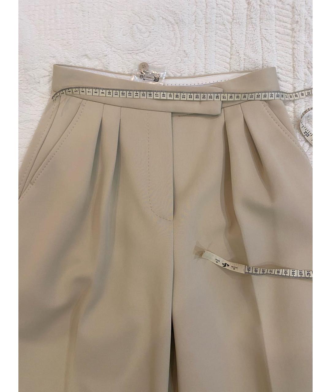 MAX MARA Бежевые хлопковые брюки широкие, фото 5