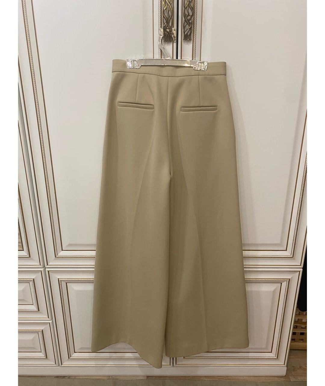 MAX MARA Бежевые хлопковые брюки широкие, фото 2