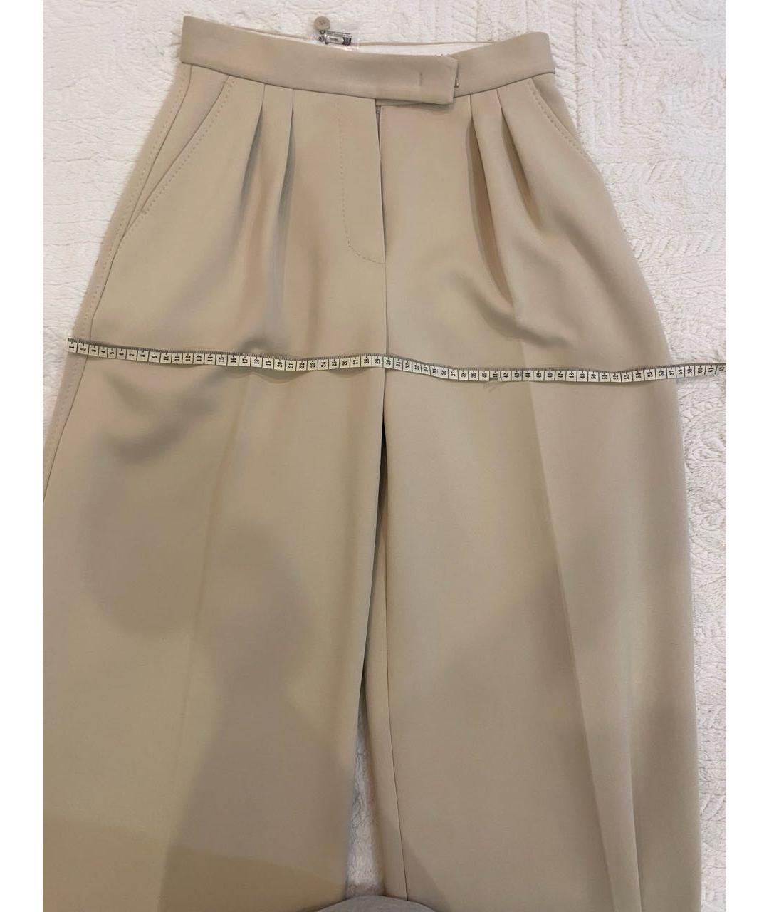 MAX MARA Бежевые хлопковые брюки широкие, фото 6