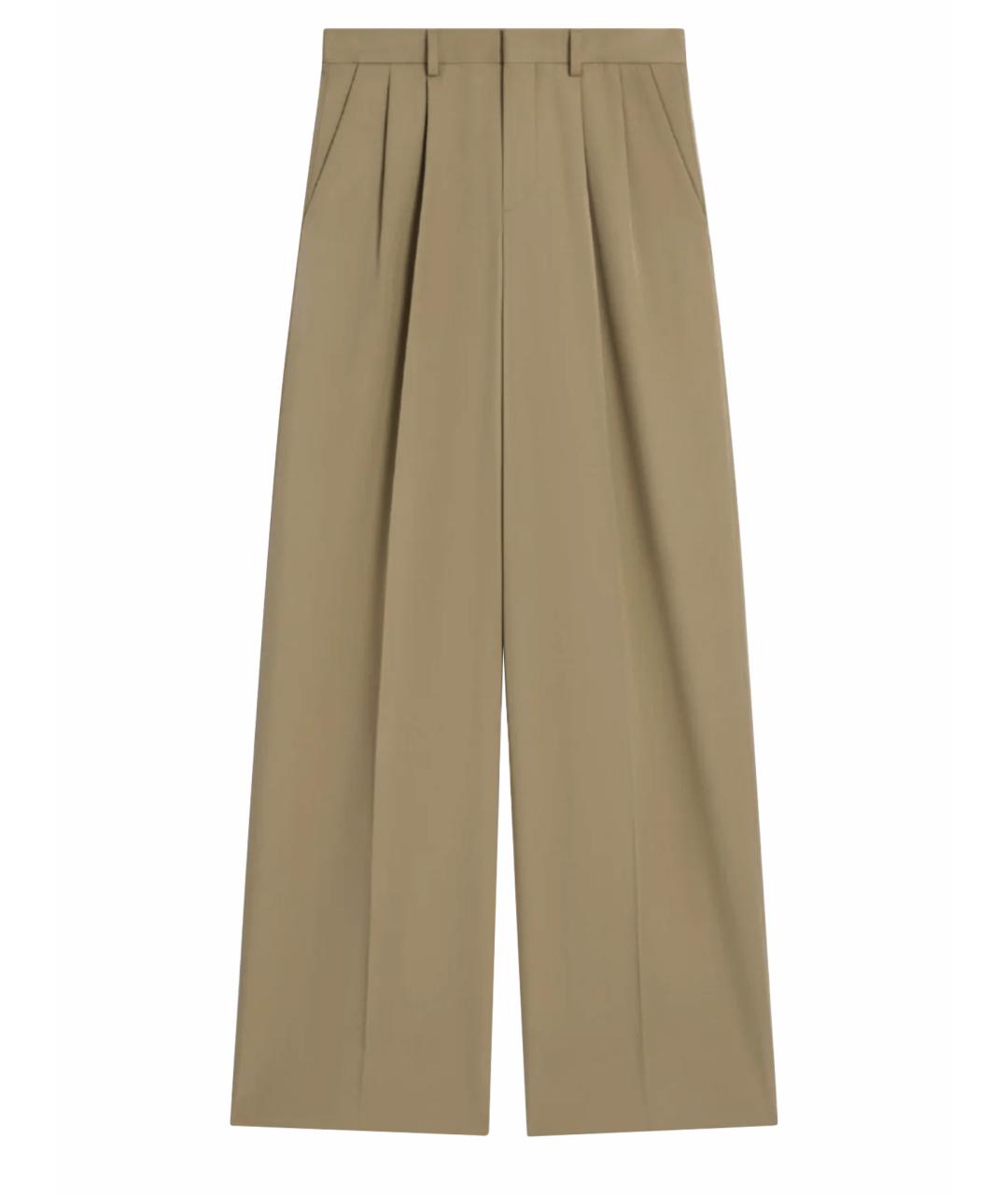 MAX MARA Бежевые хлопковые брюки широкие, фото 1