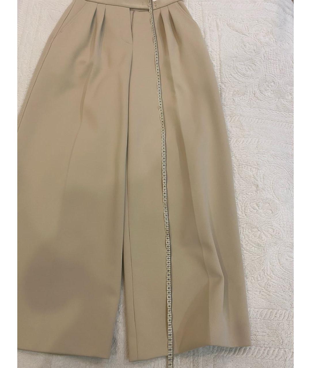 MAX MARA Бежевые хлопковые брюки широкие, фото 7