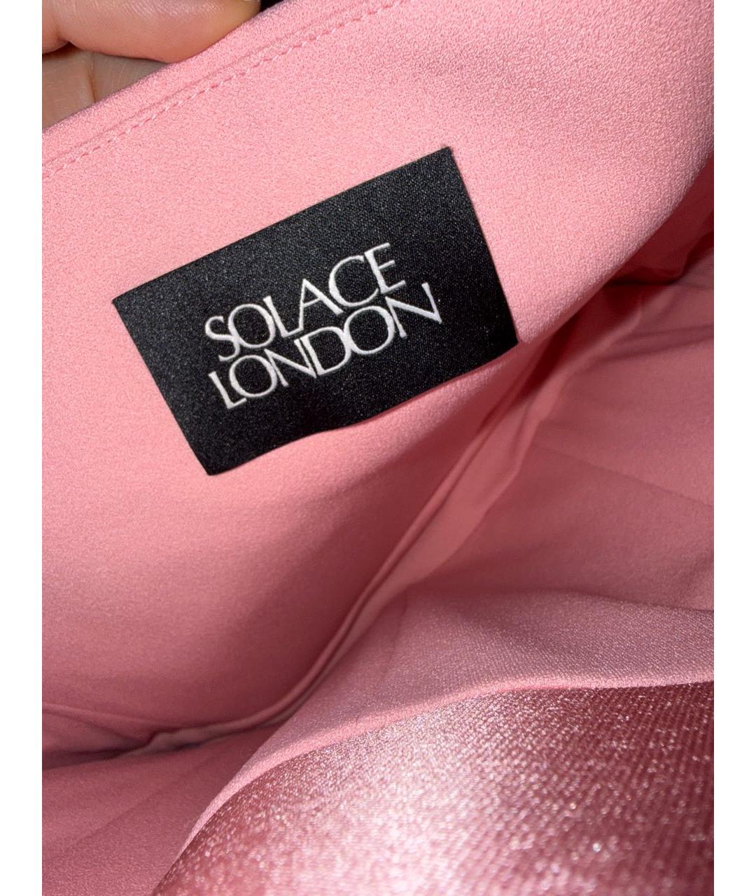 SOLACE LONDON Розовое атласное вечернее платье, фото 5