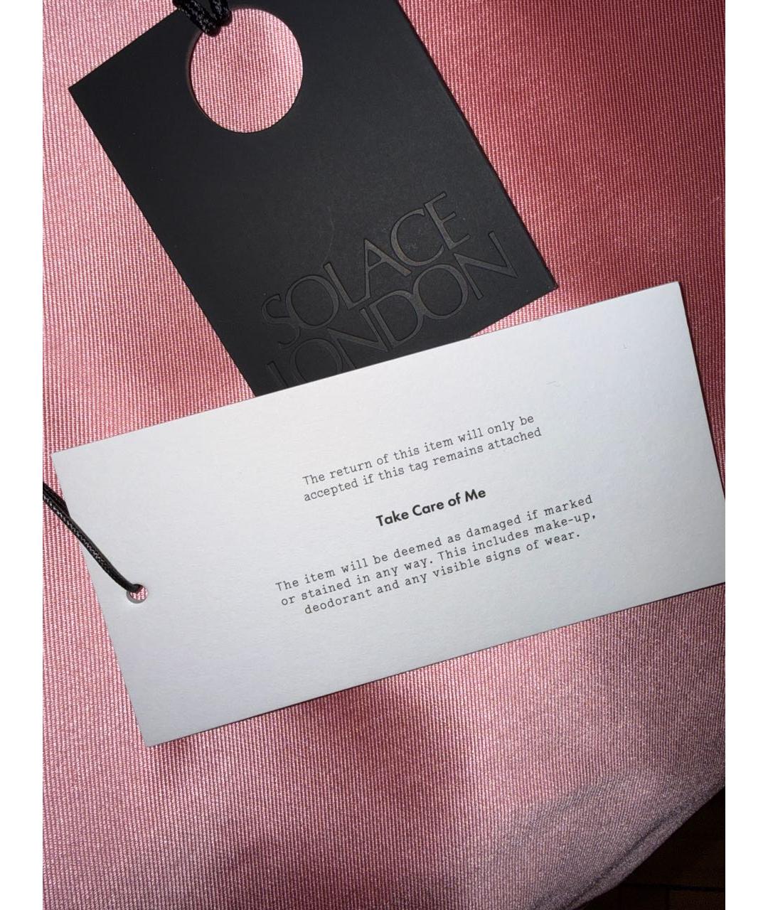 SOLACE LONDON Розовое атласное вечернее платье, фото 6