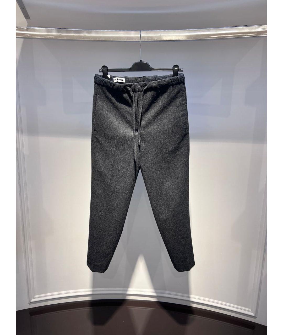 JIL SANDER Серые прямые брюки, фото 3