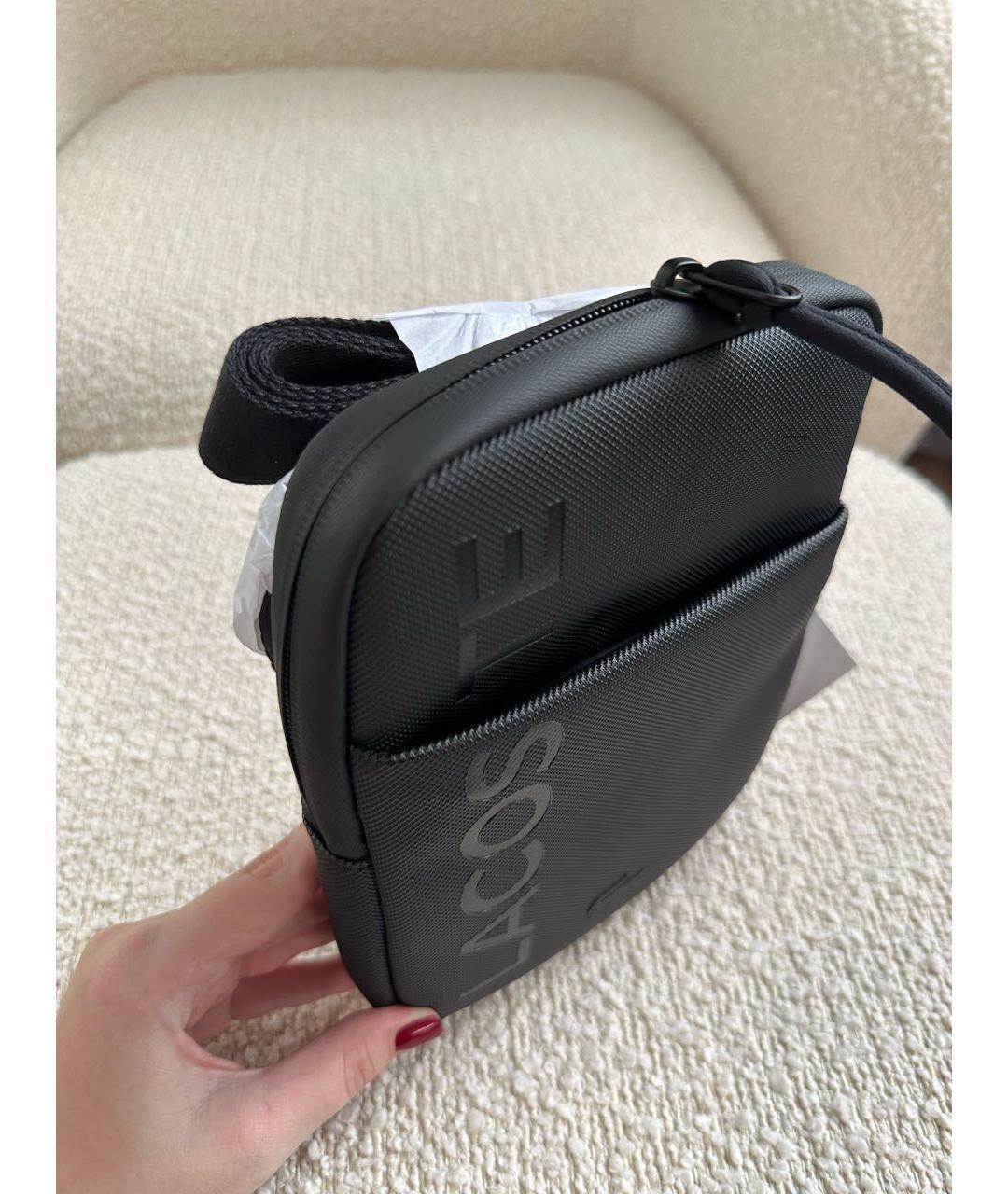 LACOSTE Черная сумка на плечо, фото 4