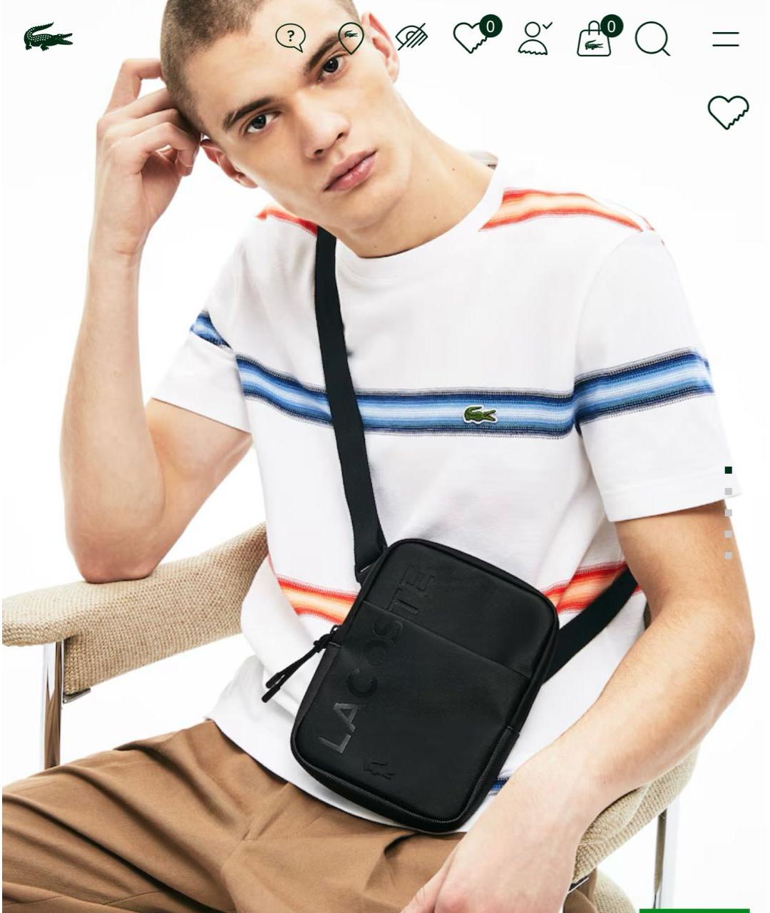 LACOSTE Черная сумка на плечо, фото 8