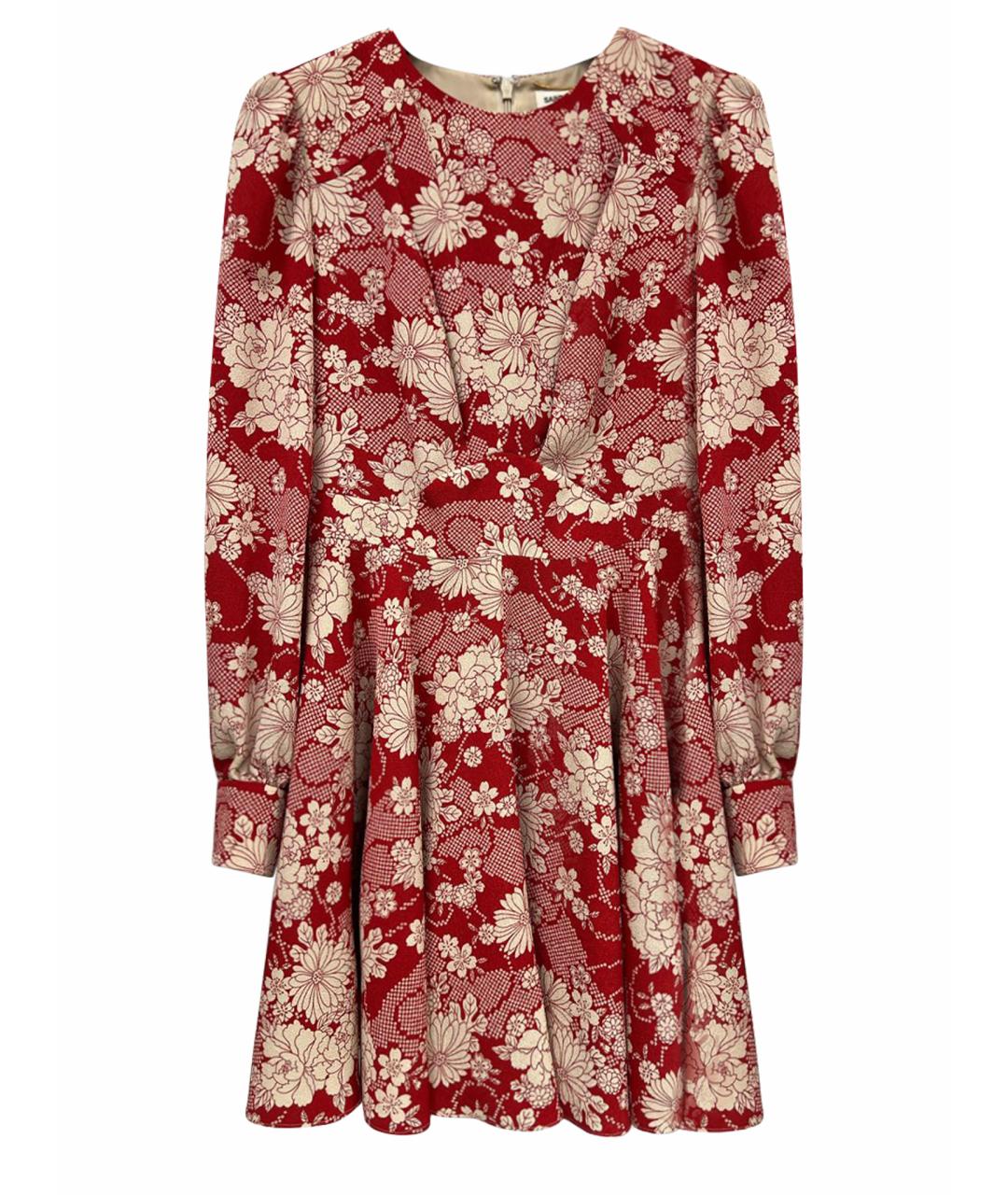 SAINT LAURENT Красное полиэстеровое коктейльное платье, фото 1
