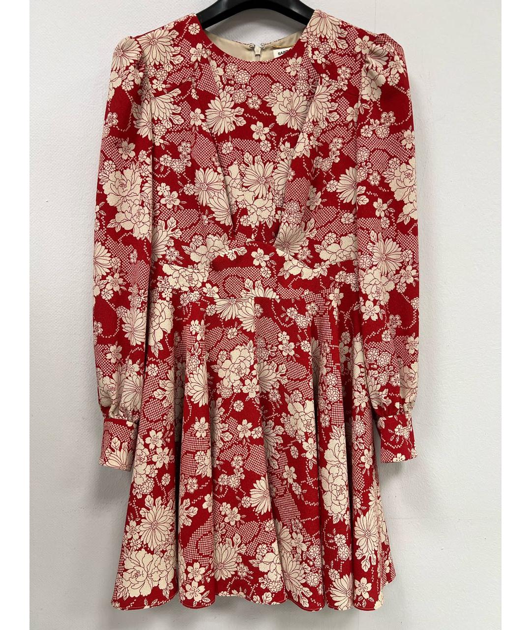 SAINT LAURENT Красное полиэстеровое коктейльное платье, фото 7