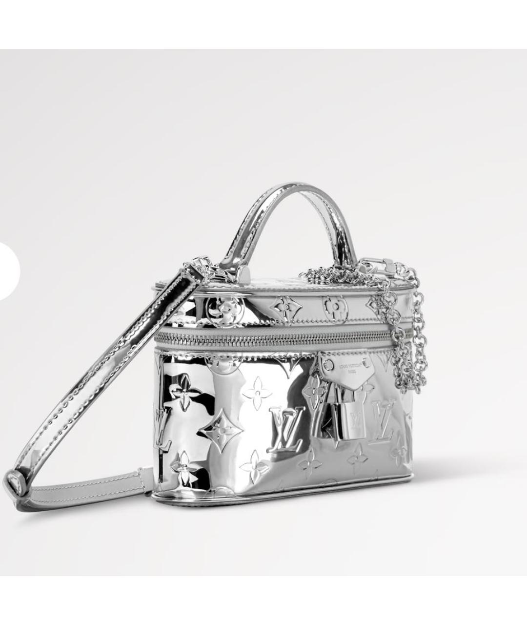 LOUIS VUITTON Серебряная сумка с короткими ручками из лакированной кожи, фото 2