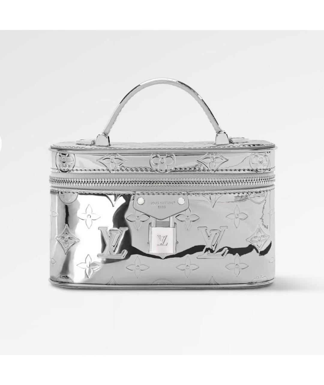 LOUIS VUITTON Серебряная сумка с короткими ручками из лакированной кожи, фото 5