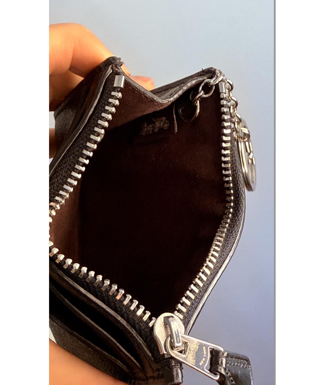 COACH Черный кожаный кардхолдер, фото 4