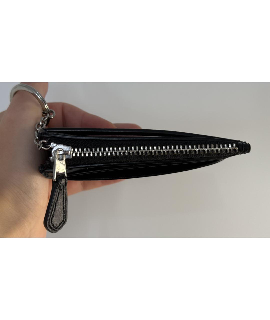 COACH Черный кожаный кардхолдер, фото 5