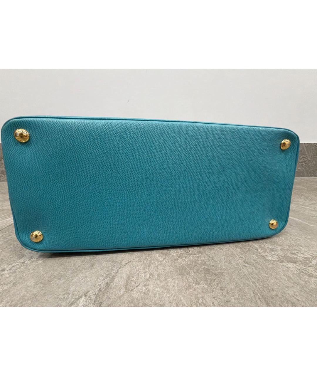 PRADA Синяя кожаная сумка с короткими ручками, фото 5