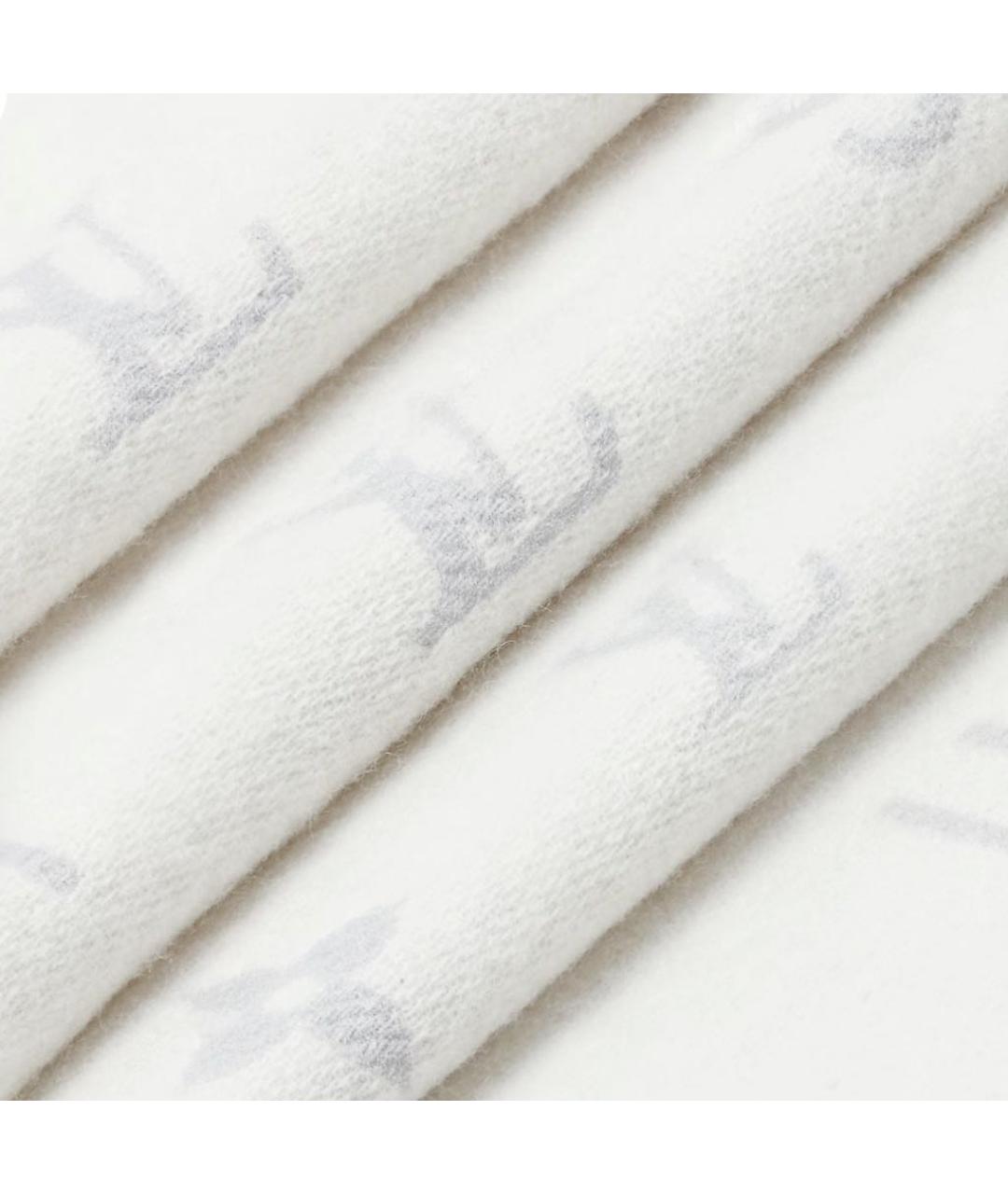 LOUIS VUITTON Белый кашемировый шарф, фото 3