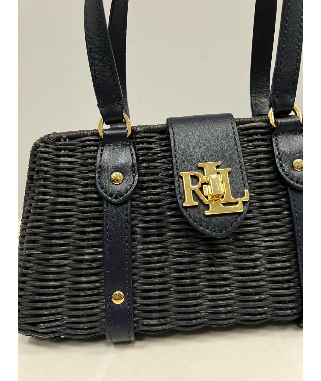 RALPH LAUREN Темно-синяя пелетеная пляжная сумка, фото 2