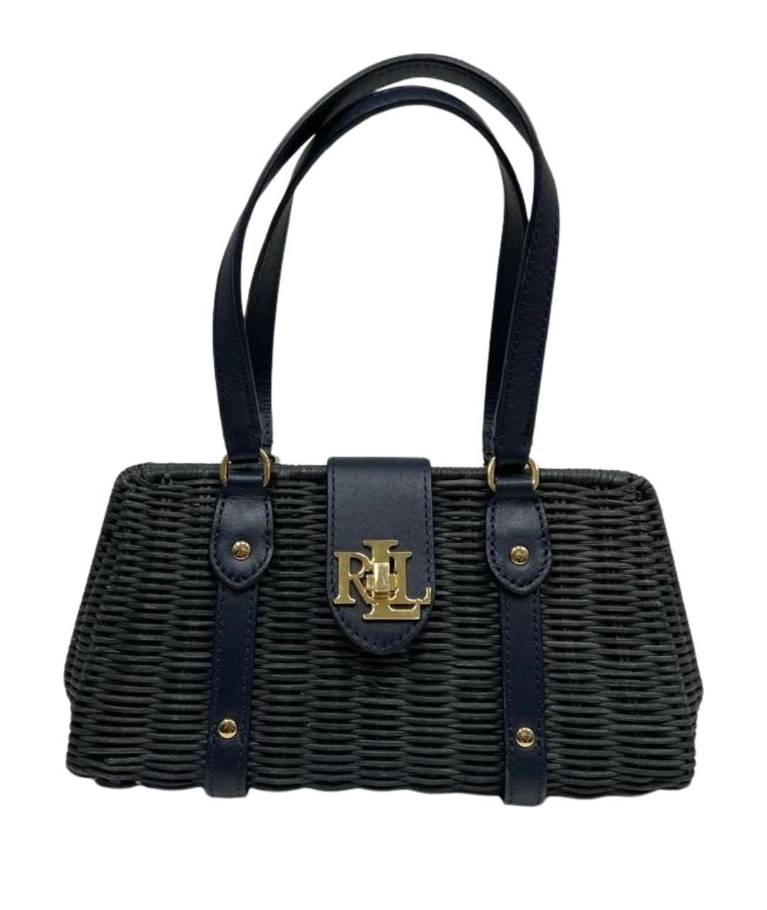 RALPH LAUREN Темно-синяя пелетеная пляжная сумка, фото 1