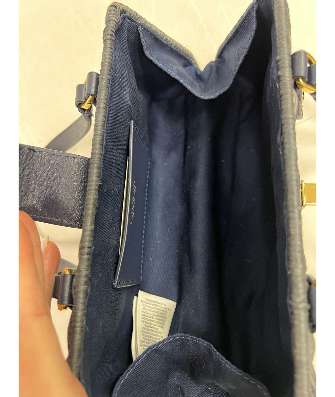 RALPH LAUREN Темно-синяя пелетеная пляжная сумка, фото 7