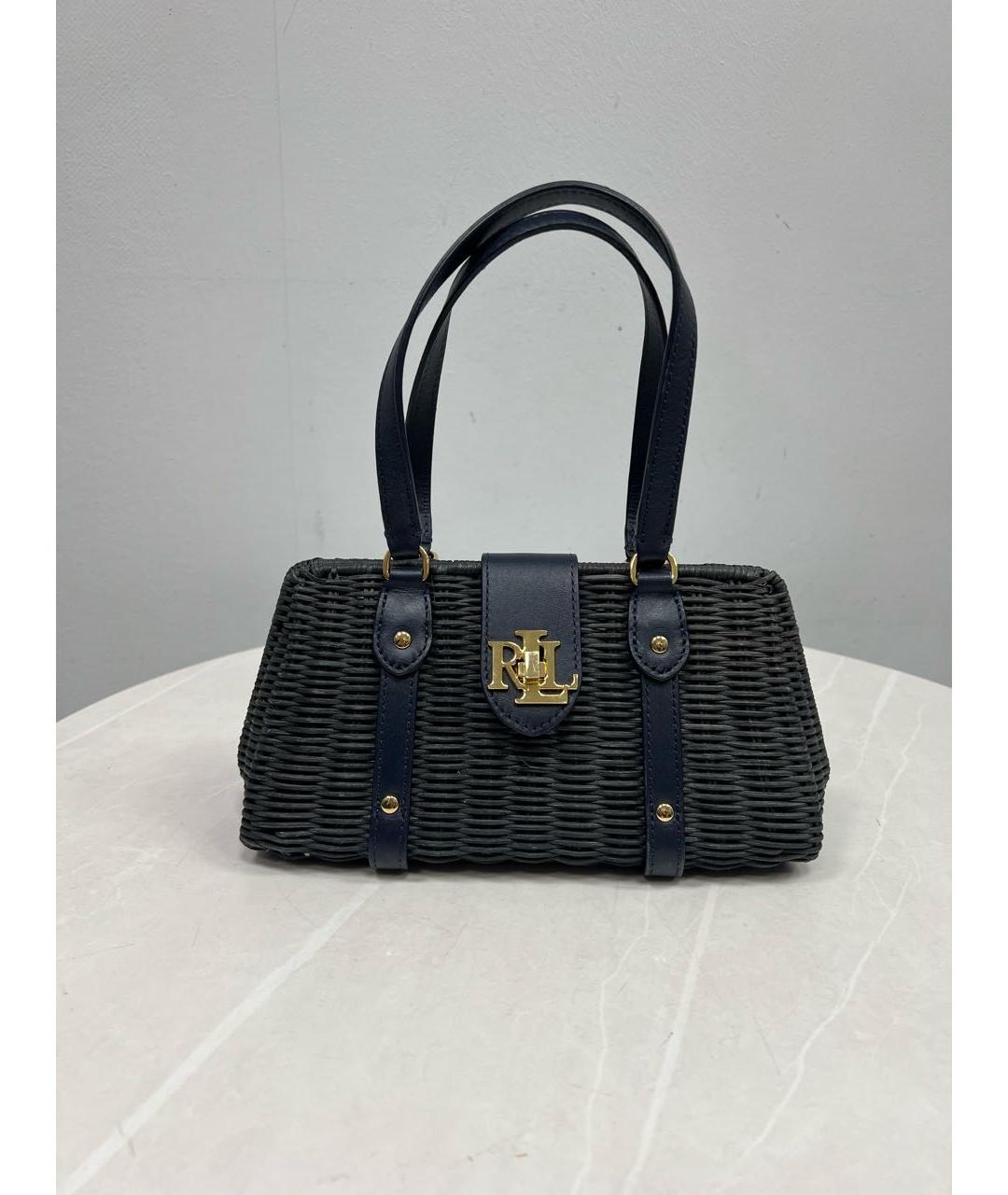 RALPH LAUREN Темно-синяя пелетеная пляжная сумка, фото 8