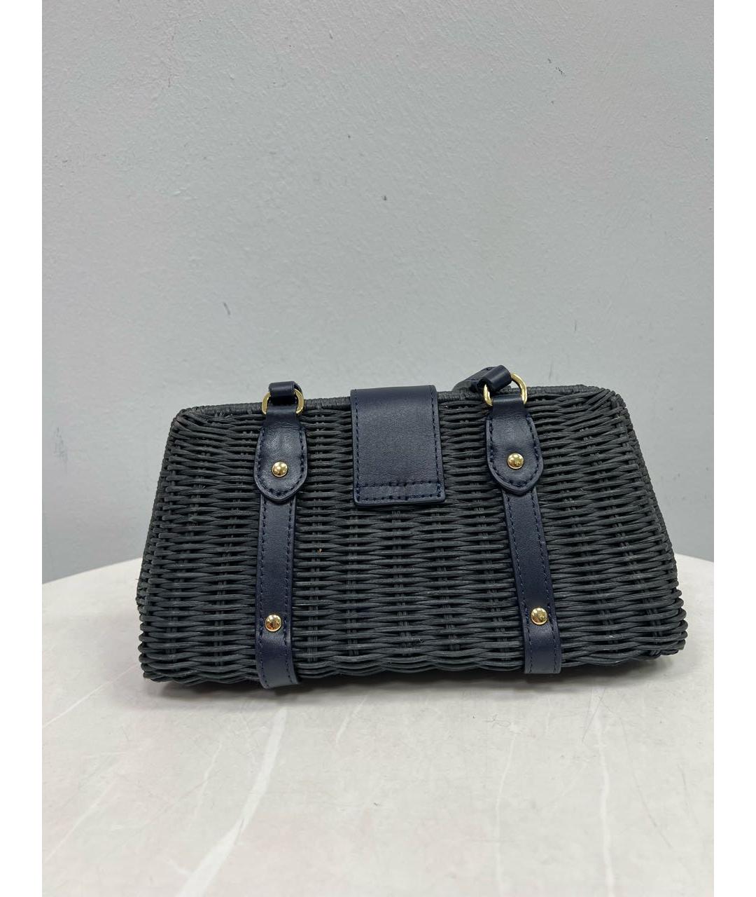 RALPH LAUREN Темно-синяя пелетеная пляжная сумка, фото 5