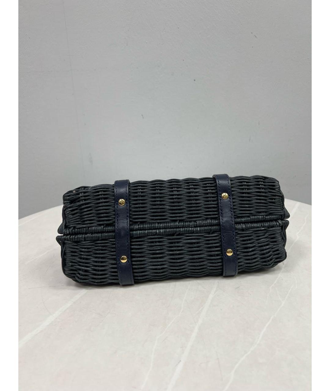 RALPH LAUREN Темно-синяя пелетеная пляжная сумка, фото 3