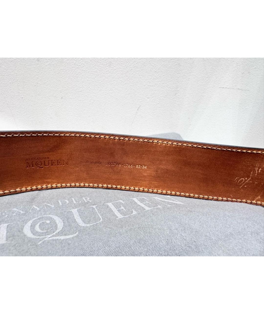 ALEXANDER MCQUEEN Черный кожаный ремень, фото 3