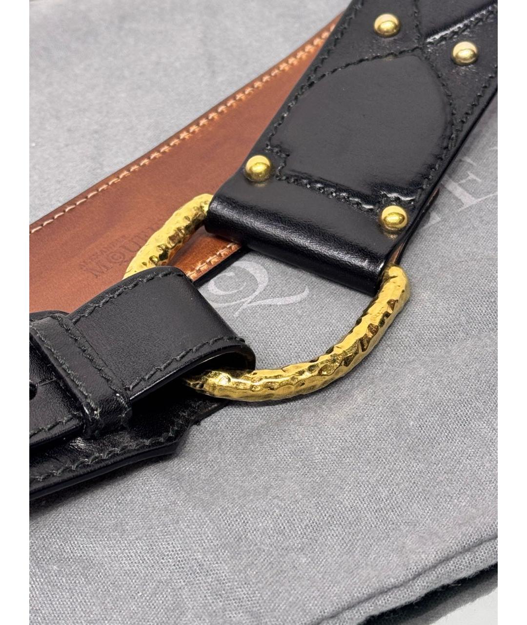 ALEXANDER MCQUEEN Черный кожаный ремень, фото 2