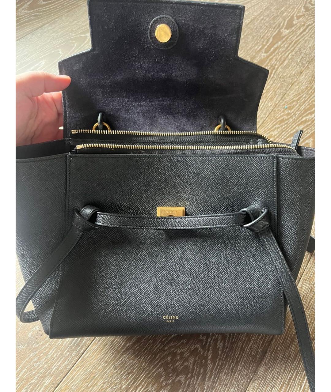 CELINE Черная кожаная сумка через плечо, фото 5